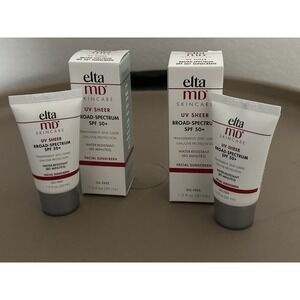 LOT of 2!! Elta MD UV Sheer Broad Spectrum Facial Sunscreen SPF 50+ NIB 1 fl oz
